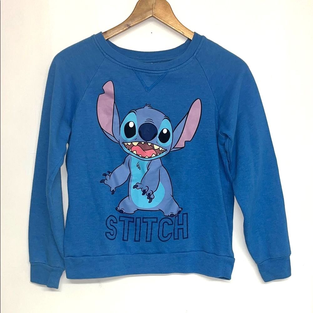 Disney Stitch XS Oversized Women's Crew Sweatshirt Blue #disney #stitch #soft